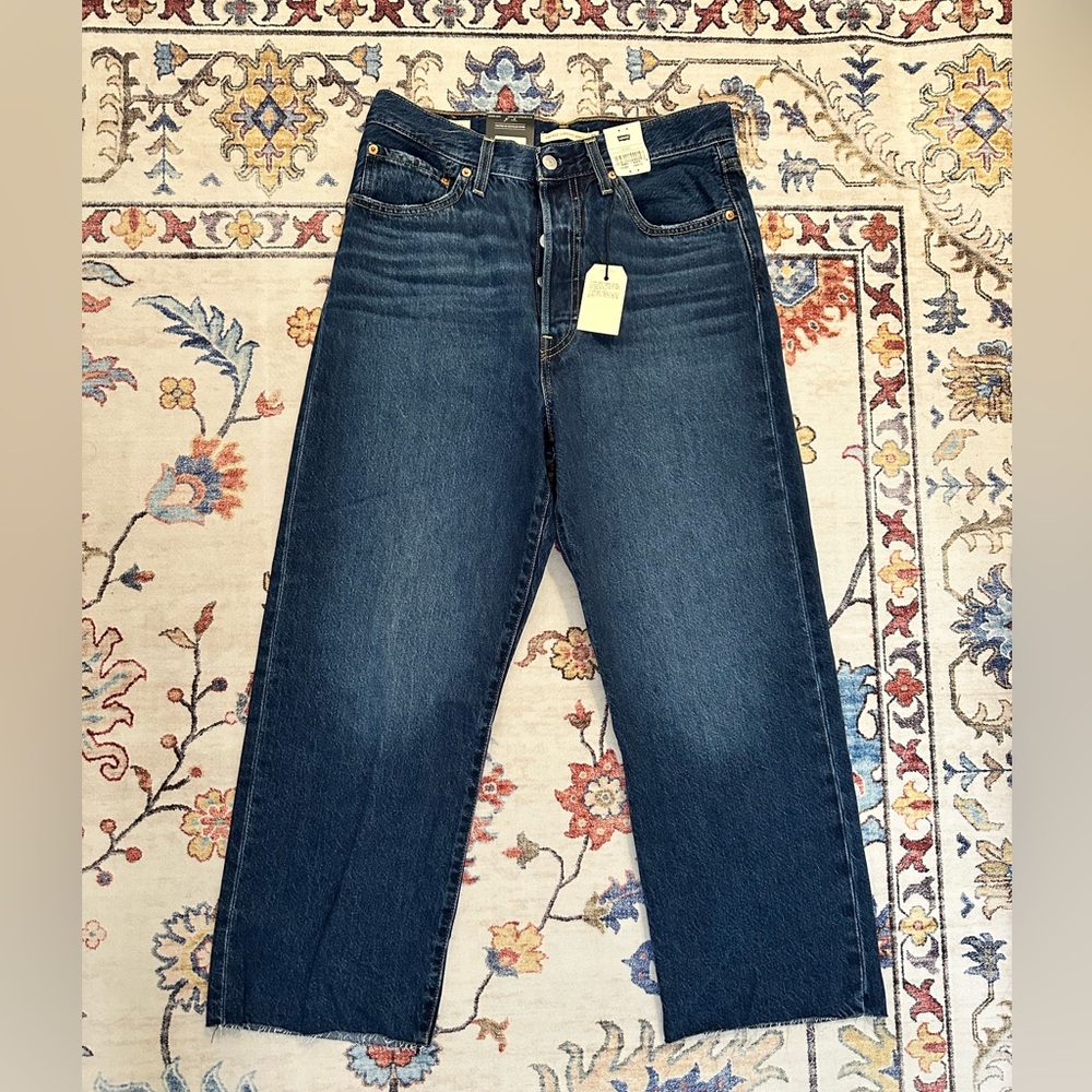 Levi's Dark Blue Ribcage Straight Ankle Jeans